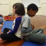 peace breath partner pose