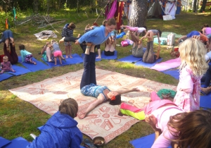 This is an image of an acroyoga flying pose